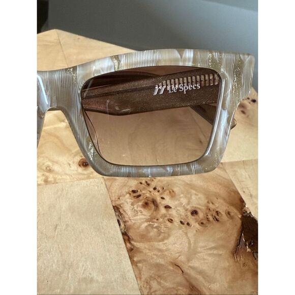 Le Specs Hero Alt Fit Sunglasses in Gold Glitter 53-18 145